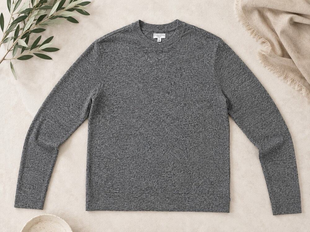 Lucky Brand Grey Lightweight Sweater Womens Medium Minimalist Long Sleeve